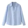 Camisa Rayada Versátil de Manga Larga Suelta Elegante para Mujer, Estilo Europeo y Americano Transfronterizo, Nueva Moda 2026, 2886909