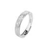 Anillo de pareja con textura de años restantes en plata esterlina S925, un par de anillos abiertos de lujo con diseño de nicho y luz, regalo