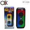 Novos Alto-falantes Bluetooth Duplos de 4 polegadas Bolsa RGB para Exterior Cartão Bt = 2426 Bolsa Alto-falantes Bluetooth Sem Fio