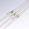 Collar pequeño de plata de ley s925 para mujer, cadena de clavícula sencilla roja, joyería pequeña con resorte cilíndrico de plata de ley.