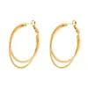 Pendientes de Aro Doble Grandes Exagerados de Metal de Alta Calidad de Lujo Ligero Europeo y Americano Diseño de Nicho Elegantes Pendientes Elegantes Versátiles