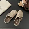 Zapatilla de Media Casa Antideslizante de Suela Gruesa con Lunares Retro Bo Ken Shoes para Mujer 2026 Nuevo Otoño Versátil que Aumenta la Altura Suela Suave Punta Cerrada