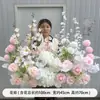 Casamento Flores de Chão Nova Série Rosa Banquete de Noivado Decoração de Pedido Salão de Casamento Palco Caminho Arranjo de Flores Enfeites