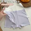 Calça de Seda Gelo Air Naked Sense Feminina de Quatro Cantos Cintura Baixa Sem Marcas Respirável Segurança Anti-corrida Boxer Tamanho Grande Roupa Íntima
