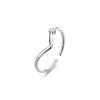 Anillo fino de diamante con diseño de personalidad INS de gato antiguo, anillo para el dedo de la comida, moda simple, anillo de diamante único en forma de V, abertura ajustable