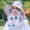 Chapéu de Sol com Aba Larga Novo Estilo 2026 para Mulheres, Chapéu de Sol com Aba Larga para Proteção UV e Cobertura Facial para Ciclismo no Verão, Chapéu Refrescante para Colheita de Chá