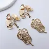Colgante de Hoja de Ginkgo Flor Hoja Dorada Chapada en Cobre Conservante del Color DIY Hecho a Mano Borla Dinastía Han Accesorios de Joyería Antigua