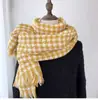 Bufanda Plaid Nueva de Invierno para Mujer, Calentador de Cuello Suave de Cachemira Sintética con Borlas, Chal Retro Engrosado Cálido Versátil Venta al por Mayor