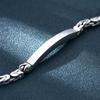 Venta al por mayor joyería retro de plata de ley 925 patrón seguro Pulsera para hombre simple brillante tendencia plata tailandesa pulsera de personalidad