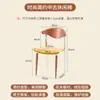 Silla Individual Estilo Retro Mesa y Silla de Comedor de Madera Maciza Silla de Hogar de Lujo Ligero de Diseñador Silla de Respaldo Simple Medieval Nórdica