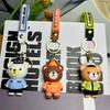 Llavero de oso de bombero con uniforme de policía transfronterizo, ideal para colgar en el coche, regalo de empresa, venta al por mayor.