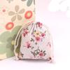 Bolsa de cordón de algodón y lino estampado de 8*10 cm de fábrica, bolsa pequeña para embalaje de coche, almacenamiento de lavanda, bolsa pequeña de tela