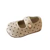 Zapatos de Cuero de Lunares para Niñas, Zapatos de Caminar Modernos para Bebés con Suela Suave, Mocasines Coreanos Novedad Primavera 2026 para Niños Pequeños