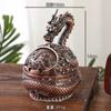 Cenicero Doméstico Retro de Lujo Ligero Cenicero con Forma de Dragón con Forma de Serpiente Artesanía Metálica Cenicero Redondo de Mesa de Café de Gama Alta