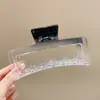 Pinza Geométrica Simple para el Cabello, Pinza de Moda para la Parte Trasera de la Cabeza, Pinza Femenina de Color Café, Accesorio para el Cabello de Pinza de Tiburón de Alta Gama y Exquisito