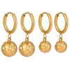 Pendientes de moda transfronterizos europeos y americanos con patrón de martillo irregular, personalidad femenina, hebilla de oreja de acero de titanio con baño de oro simple y combinable.