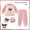 Pijamas de felpa cálidos de dibujos animados para niños y niñas, ropa de casa japonesa con cuello redondo, novedad de invierno de 2025