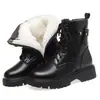 Botas Martin Mujer 2026 Invierno Más Terciopelo Suela Gruesa Botas de Nieve Fondo Plano Botas de Mujer Botas de Algodón Botas Cortas Cálidas Zapatos de Cuero Peludo