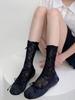 Selección estricta de calcetines nuevos de primavera y verano para mujer, calcetines de tubo hueco, desodorantes, calcetines de encaje jk lolita con zapatos de cuero pequeños