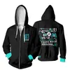 2023 transfronteiriço novo Riman Chuyin futuro cosplay 3D impressão digital moletom com capuz zíper pullover