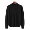 Suéter de primeira linha masculino gola alta parcial pulôver solto business casual malha base masculina camisa base masculina