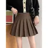Falda Plisada para Mujer, Nuevo Diseño Delgado de Cintura Alta con Forro, Falda Corta para Estudiantes Petite, Estilo Universitario, Anti-Exposición