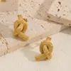 Pendientes Europeos y Americanos Exagerados de Oro Cepillado para Mujer Pendientes de Diseño de Nicho de Gama Alta Pendientes de Acero Inoxidable Venta al por Mayor