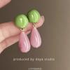 Flores nas Orelhas ~ Brincos Grandes de Pétalas com Esmalte Pingado para Mulheres, Pequenos Brincos de Exibição Facial de Alta Qualidade para Primavera, Brincos Exagerados Retrô