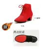 Nuevas botas de baile de invierno para mujer, suela suave, tela Oxford, zapatos de baile latino moderno, botas de tacón medio, suela suave, zapatos de baile cuadrado