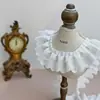 6cm de largura branco arroz dupla camada chiffon contas para unhas renda renda plissada cem acessórios renda saia de vestido de bebê boca estilo Lolita