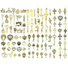Venta Directa Transfronteriza de Nuevos Colgantes de Ala de Aleación de Oro Kc Mixtos de 100 Piezas Accesorios de Joyería para Pendientes y Collares DIY