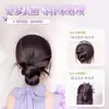 Peruca Coque com Presilha de Garra para Mulheres, Estilo Preguiçoso Coque Duplo de Rabo de Cavalo Acessório de Cabelo, Anel de Cabelo Realista