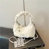 Alto Valor Estético, Estiloso, Bolsa Plissada de Nicho, Bolsa Transversal com Corrente, Nova Moda Tendência Primavera 2026 Pequena Bolsa