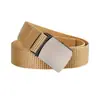 Cinturón de Hebilla Plegable de Aleación para Hombre Casual Versátil Táctico de Nailon Lona Simple de Moda para Jóvenes