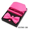 Conjunto de Presente Masculino com Gravata Lisa e Gravata Borboleta de 4 Peças Caixa para Casamento Terno Formal Gravata Decorativa Venda Quente Transfronteiriça em Estoque