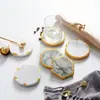El Fabricante Suministra a Amazon y Otros E-Commerce Transfronterizos Empaques Personalizables, Posavasos de Mármol Multiformes y Multicolor, Posavasos Decorativos