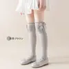Medias para Niñas Primavera y Otoño Estilo Lolita Japonés Calcetines de Princesa con Lazo Blanco Medias Altas Hasta la Rodilla para Niñas