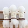 Mascota Estilo Juvenil Primavera y Otoño Cuadros Lindo Oso Bordado Camiseta para Perro Falda Versión Pareja Camisa Dos Versiones de Ropa para Mascota