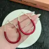 Pendientes Geométricos Ovalados Tipo Gota de Aceite Ankora Rojos de Industria Pesada Europea y Americana Moda Retro Lujo Accesible Pendientes Exagerados Atmosféricos para Mujer
