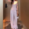 Moderna Conjunto de Chaleco Rosa Estilo Old Money para Mujer Verano 2026 Conjunto de Dos Piezas de Chaleco sin Mangas de Alta Gama y Pantalones Largos