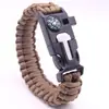 Pulsera de Paracord de Supervivencia con Brújula, Silbato y Iniciador de Fuego - Cuerda de Nylon de 3.2M 4mm con Resistencia a la Tracción de 480KG para Remolque de Emergencia, Primeros Auxilios, Camping, Senderismo - Equipo para Exteriores Resistente a la Corrosión de Grado Marino