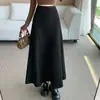 Falda retro de cola de pez para mujer, otoño e invierno, cintura elástica, adelgazante, casual, fluida, bodycon, falda larga