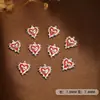 Arte de Uñas Rosa Aleación Goteo de Aceite Corazón Decoraciones para Uñas Estilo Japonés Corazón en Uña Uñas Postizas Decoraciones para Uñas Corazón Cruzado