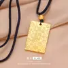 Collar de cuerda negra con colgante de gato de la suerte Jiyan estilo étnico estilo nacional de oro francés Ping An Xile Jiyan collar tejido