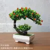 Flores Falsas Plantas Verdes de Simulación Planta Pequeña Fresca en Maceta Decoración Sala de Estar Escritorio Plástico Pequeño Adorno de Bonsái Planta Falsa Flor Decorativa