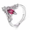 Anillo Estilo Coreano Nuevo Estilo Distintivo Moda Mujer 925 Chapado Anillo Turmalina Dedo Índice Chapado Oro Rosa Platino Diseño Mujer