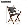 Silla plegable de cuero Monet Silla de ocio para balcón de madera maciza nórdica Silla de caza de diseñador retro