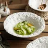 Tigela Balde com Padrão de Pedra de Fábrica Tigela de Cerâmica Doméstica para Macarrão Tigela Especial para Sopa para Restaurante de Macarrão Tigela Grande para Salada Louça com Senso Avançado