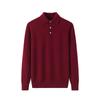 Novo Suéter Masculino de Caxemira para Outono e Inverno com Gola Pequena, Pulôver Casual de Moda, Camisa Polo Simples de Manga Longa