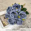 Ramo de 7 Rosas Austin, Rosas al Óleo, Decoración del Hogar, Flores de Rosa Artificiales de Calidad de Exportación para Decoración
